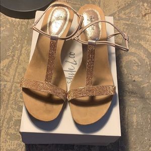 Style & Co Rose gold wedges